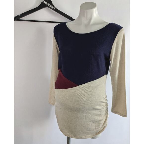 Olivia Blu Maternity Color Block Sweater sz Medium - Picture 1 of 4